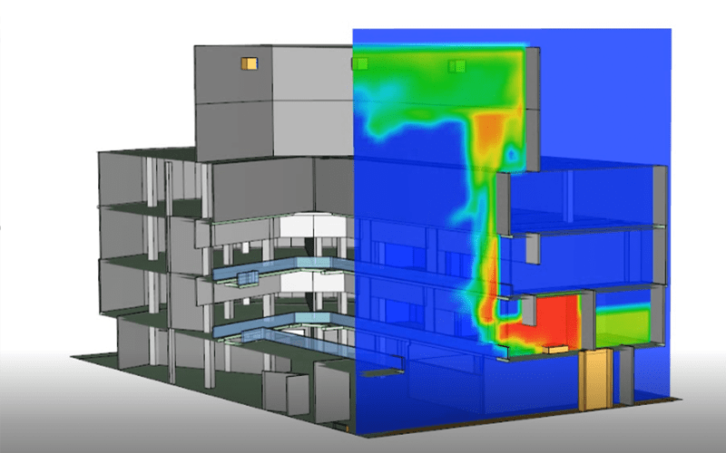 CFD Model of an Extended Fire Compartmentation
